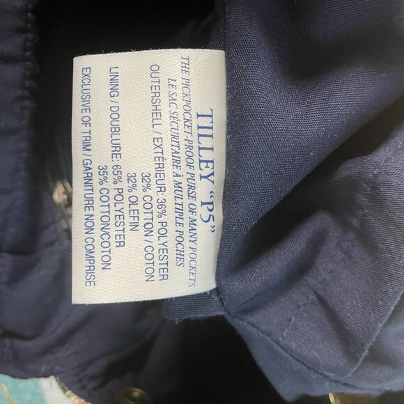 Vintage Tilley Endurables P5 Purse Womens Floral Tapestry Pick Pocket Proof Bag - Picture 7 of 13